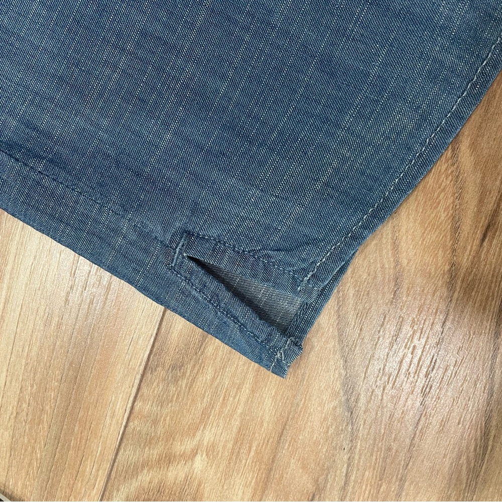 Talbots Ruffle Trim Shell Denim Slub - Picture 3 of 7